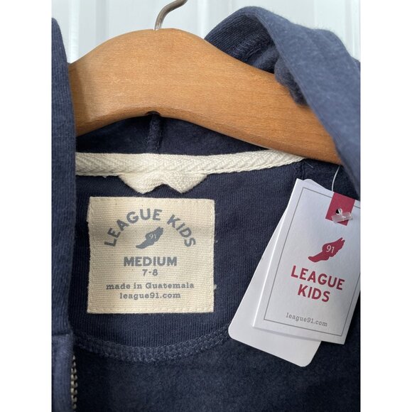 League 91 Mission Mountains Montana Full Zip Hoodie Kids Medium Navy Blue NEW - Picture 4 of 10